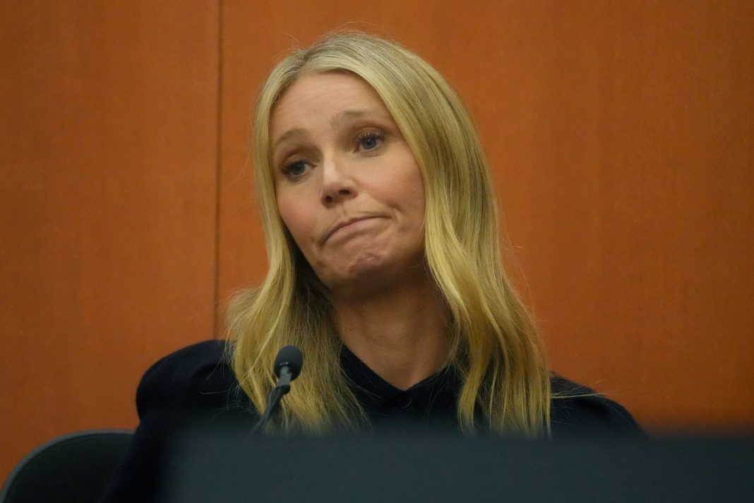 Gwyneth Paltrow testifies during her trial, March 24, 2023, in Park City, Utah. 