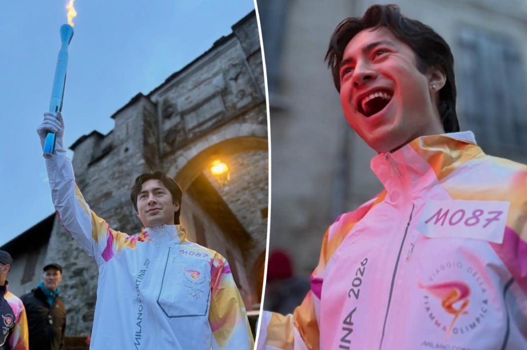 Hudson Williams wore our favorite natural-looking cheek tint to carry the Olympic torch