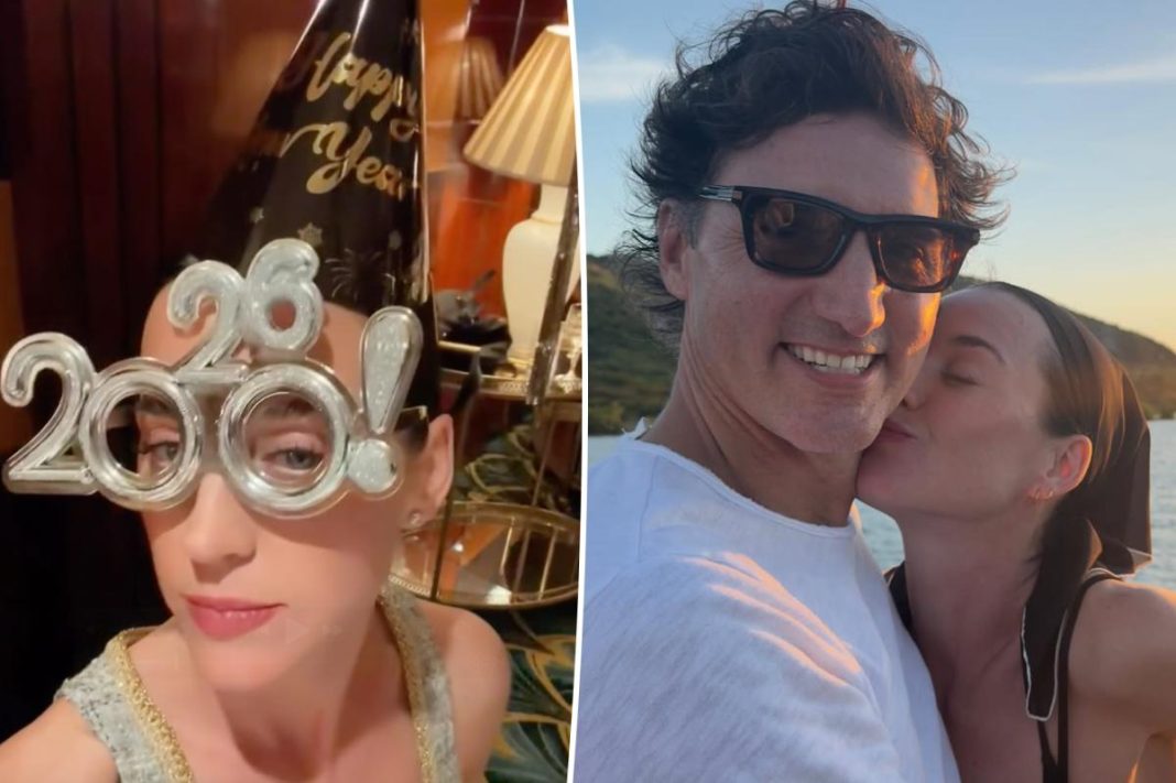Katy Perry plants a kiss on Justin Trudeau as she shares glimpse of their first ‘holidaze’ together