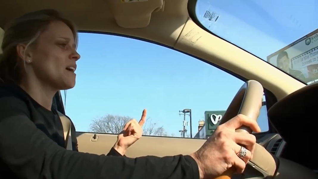 Nicole Curtis in a car