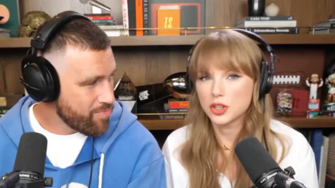 Travis Kelce and Taylor Swift on 