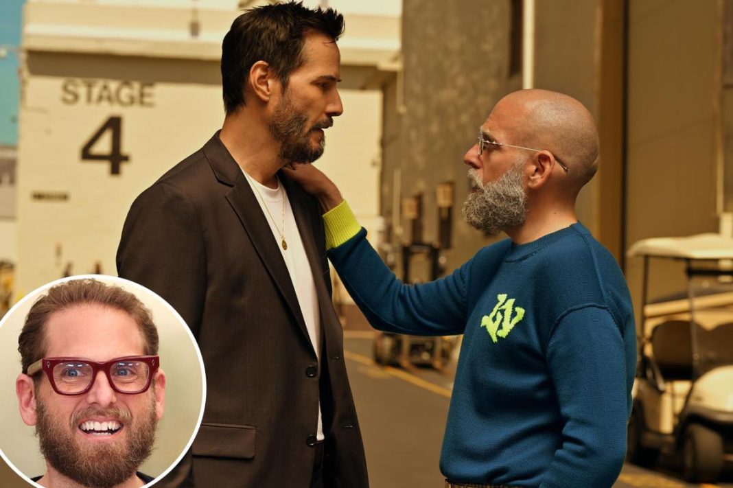 Bald Jonah Hill is unrecognizable as he shows off beard and slim figure in new movie with Keanu Reeves