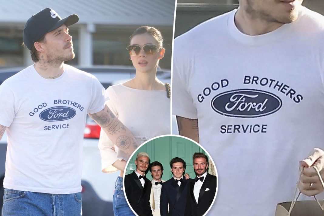 Brooklyn Beckham sends a message to his brothers with pointed T-shirt