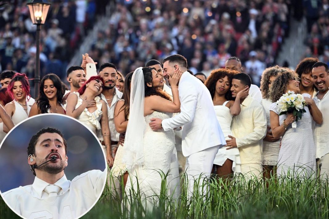 Couple in Bad Bunny’s Super Bowl halftime show performance got married for real
