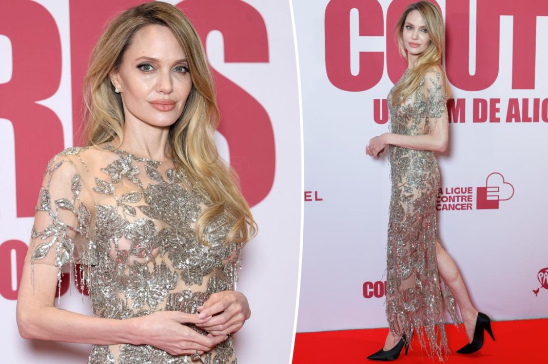 Angelina Jolie glitters in sheer sequined dress at ‘Couture’ premiere