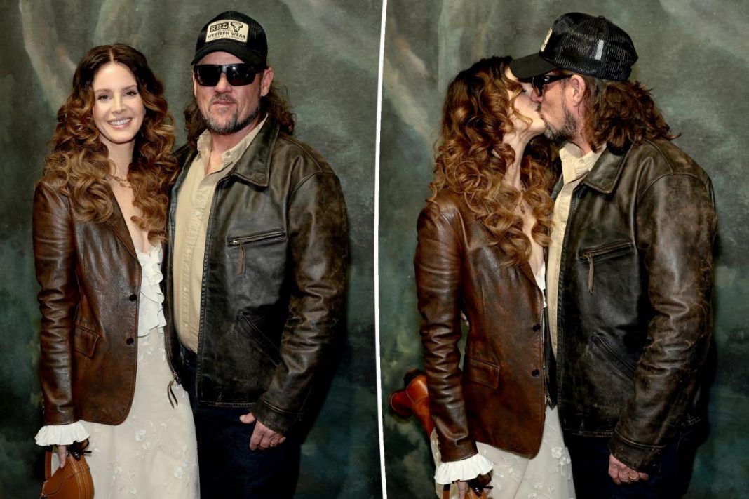Lana Del Rey and husband Jeremy Dufrene share a kiss at Ralph Lauren fashion show