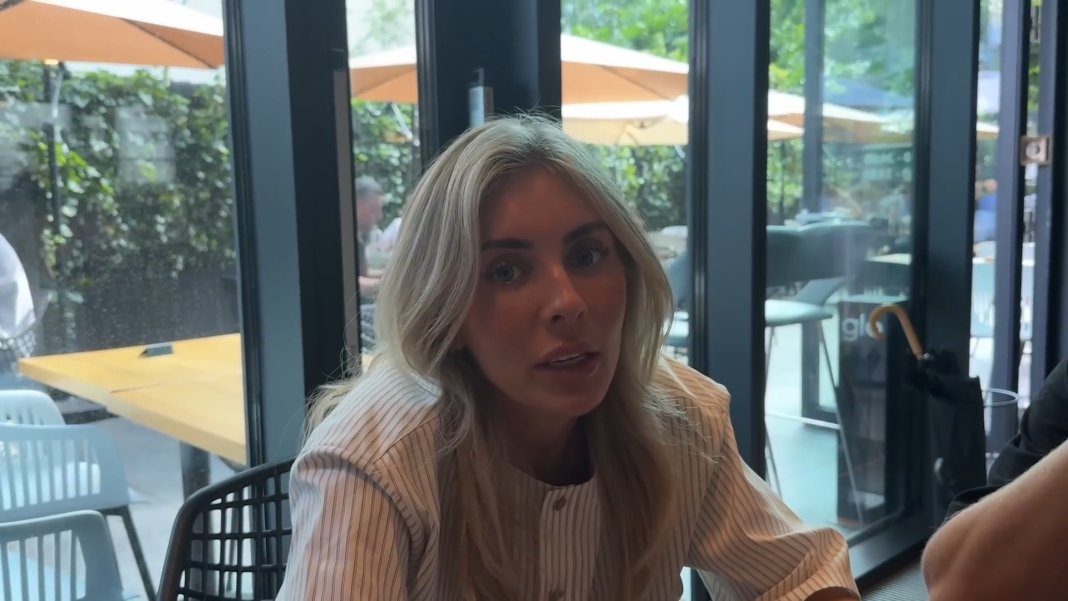 Bonnie Blue at a restaurant.