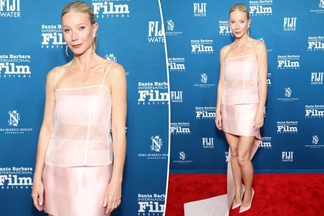 Gwyneth Paltrow is all legs in pink Prada on Santa Barbara International Film Festival red carpet