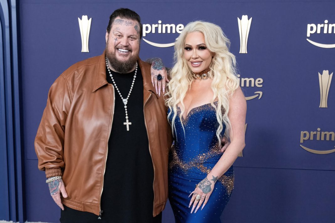 US singer Jelly Roll (L) and Bunnie Xo arrive for the 59th Academy of Country Music awards (ACM) at Ford Center in The Star in Frisco, Texas, May 16, 2024. 