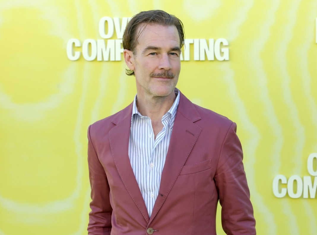 James Van Der Beek arrives at the premiere of Prime Video Series "Overcompensating" at Hollywood Palladium on May 14, 2025 in Los Angeles, California. 
