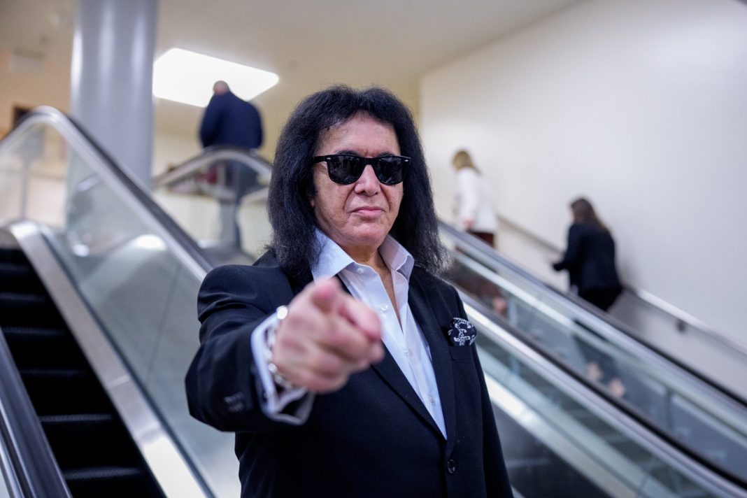 Musician Gene Simmons, a founding member of the rock band KISS, is seen on Capitol Hill on December 09, 2025 in Washington, DC. 