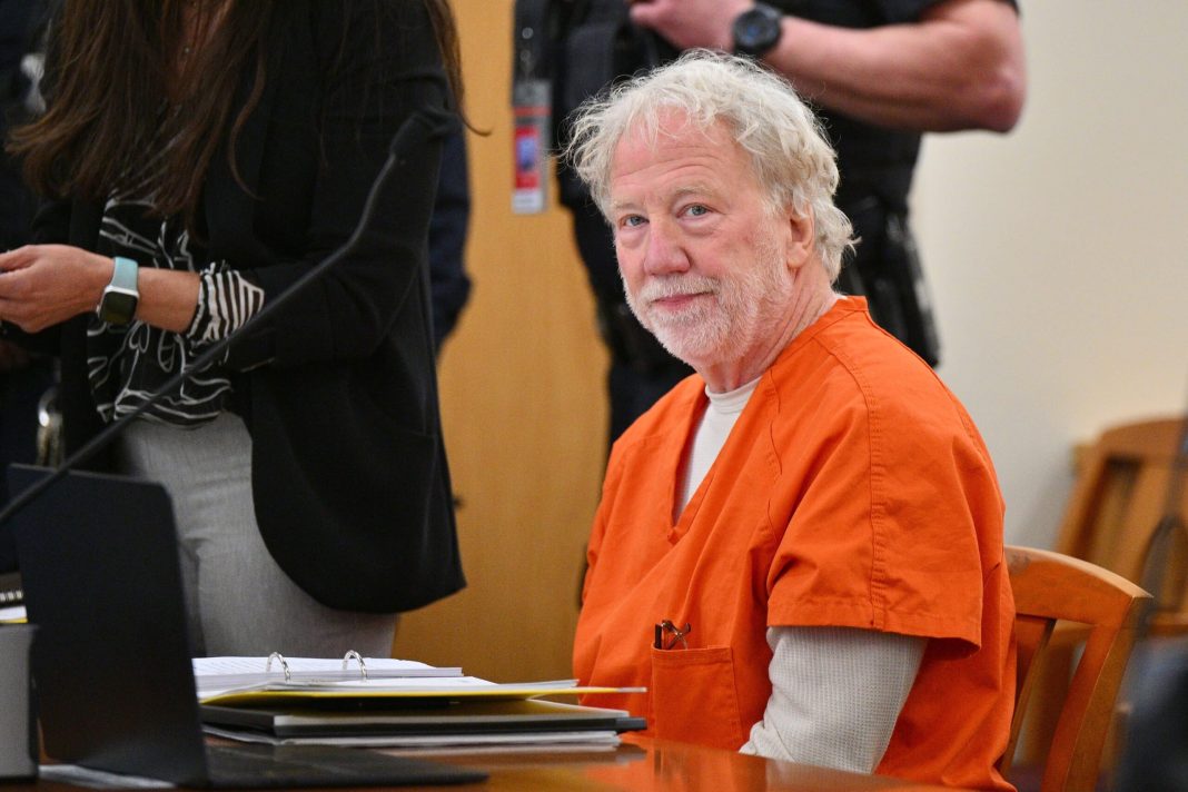 Director and actor Timothy Busfield looks on before a hearing in the Second District Judicial Court at the Bernalillo County Courthouse on January 20, 2026 in Albuquerque, New Mexico. 