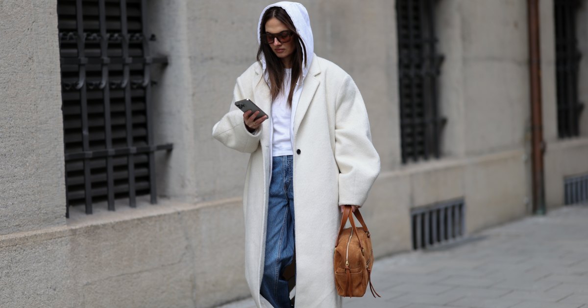 MUNICH, GERMANY - FEBRUARY 3: Anna Winter is seen wearing a long ivory colored wool coat called 