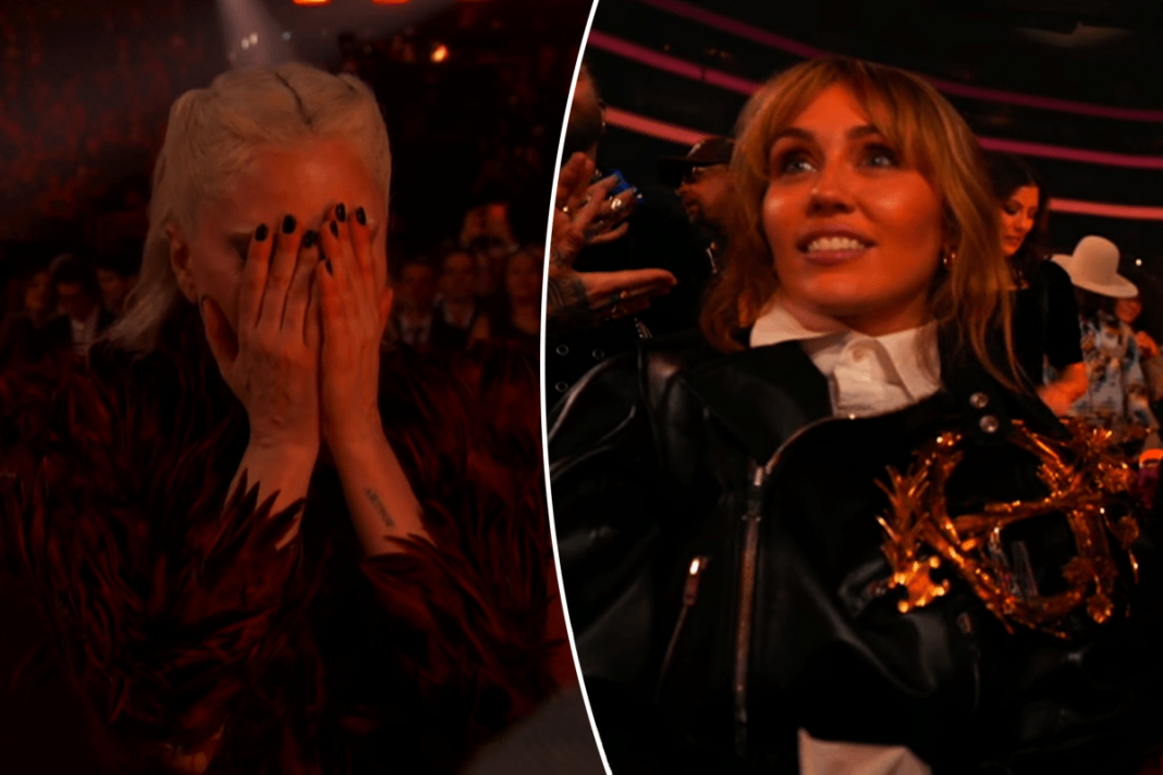 Watch Miley Cyrus’ shady reaction to Lady Gaga’s Grammys 2026 win