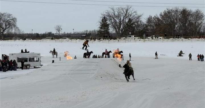 Photos: Hundreds gather at Optimist Hill for second annual Skijor YXE