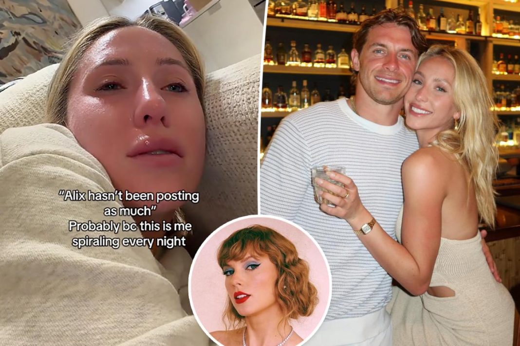 Alix Earle sobs over Taylor Swift song after seeing Braxton Berrios for first time since their breakup