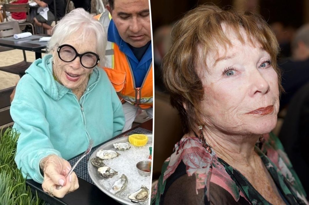 Shirley MacLaine, 91, enjoys oysters and a beer for lunch in Malibu