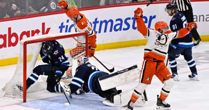 Winnipeg Jets listless in 4-1 loss to Anaheim