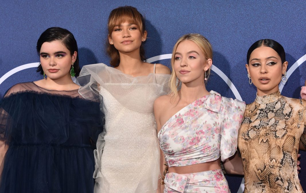 Barbie Ferreira, Zendaya, Sydney Sweeney and Alexa Demie attend the Los Angeles premiere of the new HBO series "Euphoria" at the Cinerama Dome Theatre in Hollywood on June 4, 2019. 