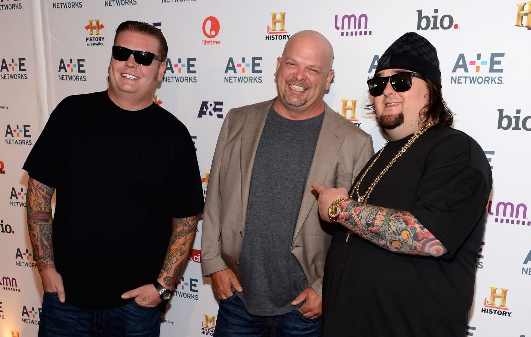 Corey Harrison, Rick Harrison and Austin "Chumlee" Russell of Pawn Stars attend the A+E Networks 2012 Upfront at Lincoln Center on May 9, 2012 in New York City.  