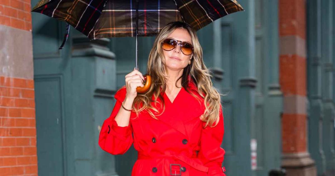 Heidi Klum Is Upgrading This 'Basic' Spring Layer With a Pop of Color