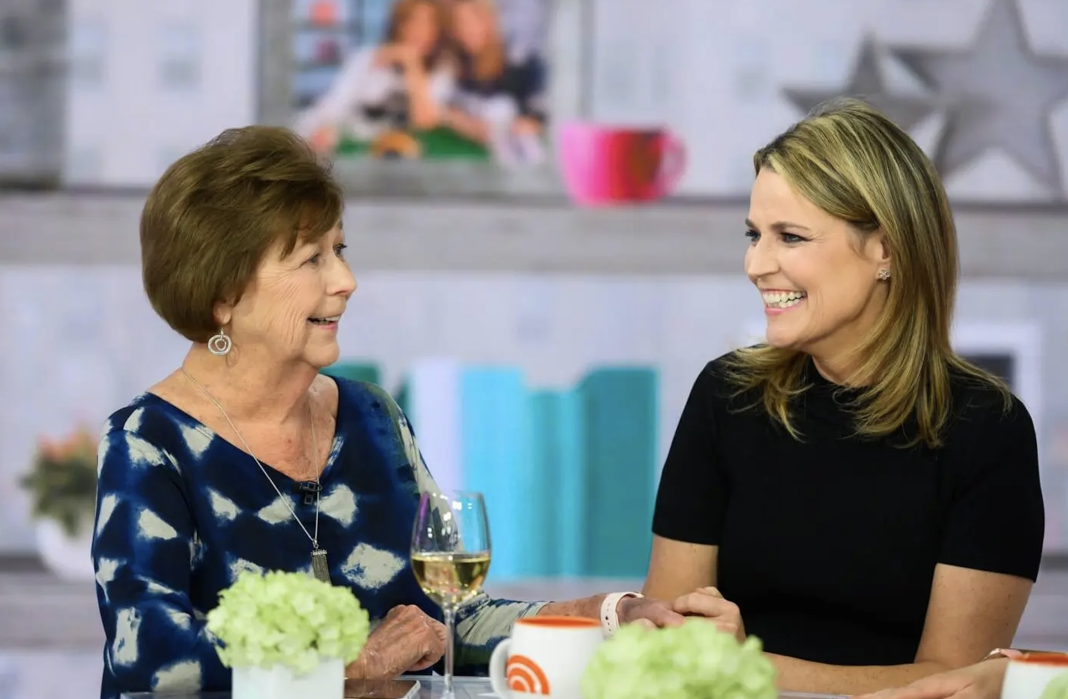 Nancy and Savannah Guthrie on the set of the 
