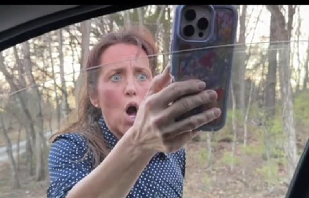 Michelle Duggar confronts paparazzi near her home in Arkansas.