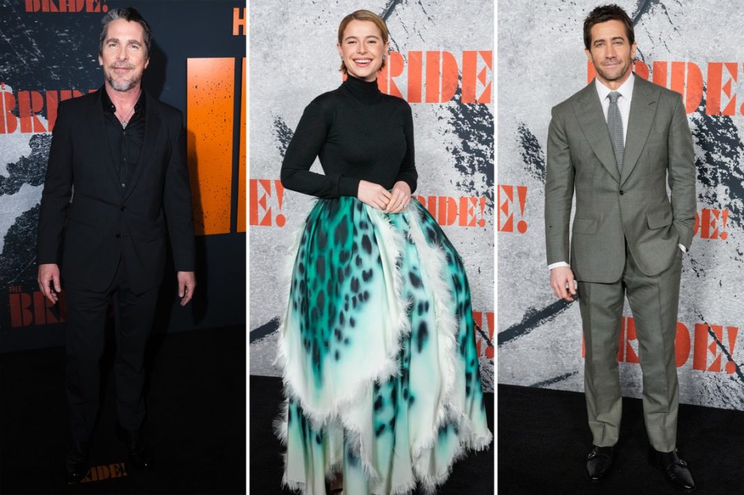 ‘The Bride!’ NY premiere: Christian Bale, Jessie Buckley, Jake Gyllenhaal and more