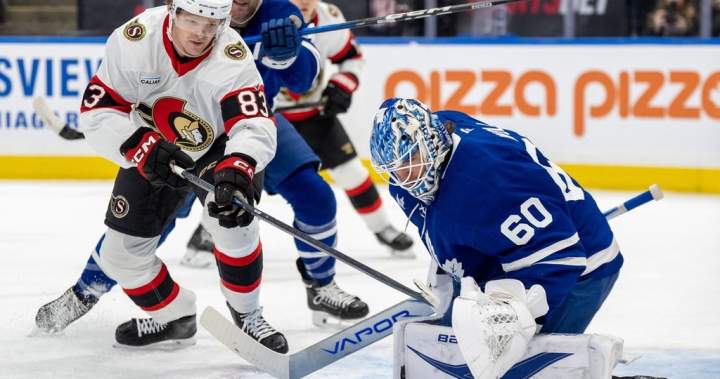 Batherson, Cozens lead Senators to win over Leafs