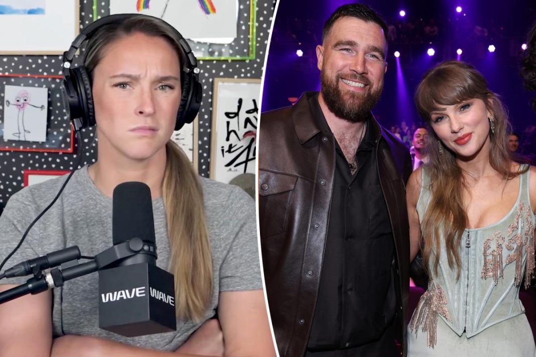 Kylie Kelce ripped by fans for groaning about questions on Travis and Taylor Swift’s wedding