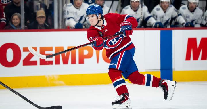Cole Caufield becomes first Canadien to score 50 since 1990 with goal vs. Lightning