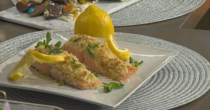 Simply Delicious Meal: Spinach Salad, Almond Crust Salmon and Easter Bark