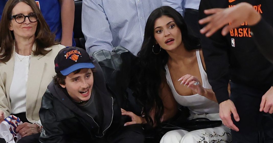 Kylie Jenner Clutches Timothee Chalamet During Courtside NBA Date Night
