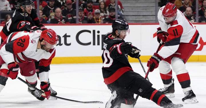 Hurricanes down Senators to complete sweep