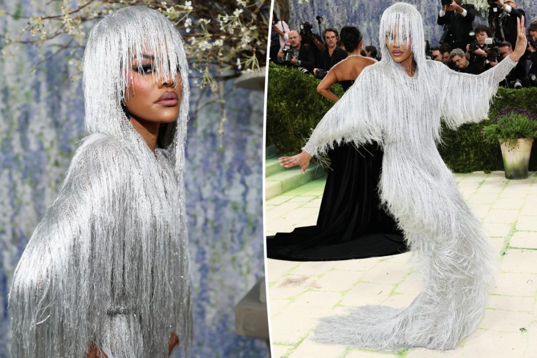 Teyana Taylor shimmies onto the Met Gala 2026 red carpet in head-to-toe silver fringe