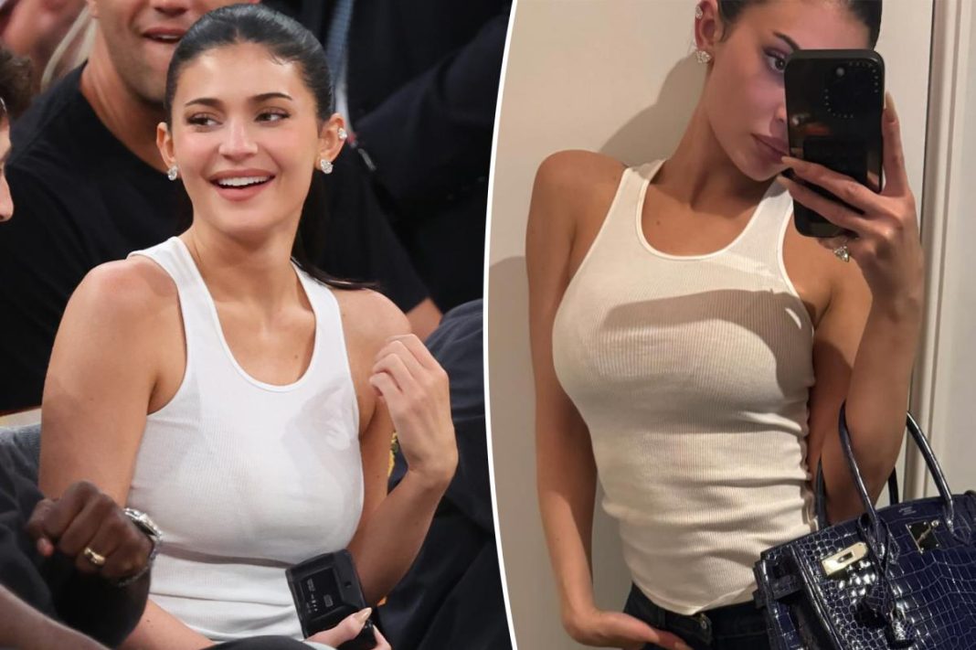 Kylie Jenner wears this $38 white tank top on repeat— even with a $63K Birkin bag