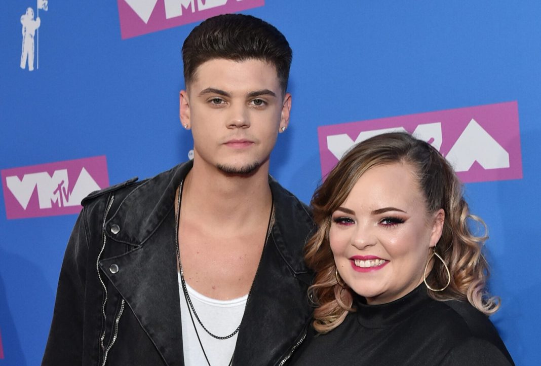 Tyler Baltierra and Catelynn Lowell attend the 2018 MTV Video Music Awards at Radio City Music Hall on August 20, 2018 in New York City. 