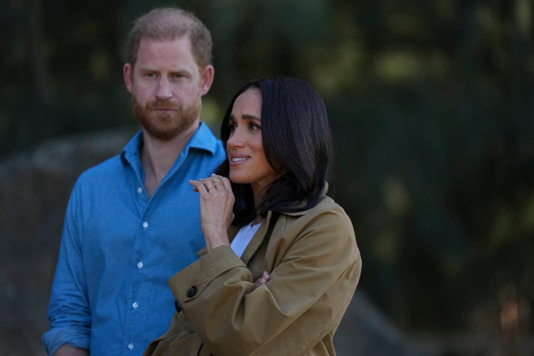 Prince Harry, Duke of Sussex and Meghan, Duchess of Sussex during a Scar Tree Walk on April 16, 2026 in Melbourne, Australia. 