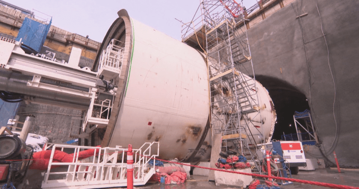 Massive tunnel-boring machine begins drilling Montreal’s blue line metro extension