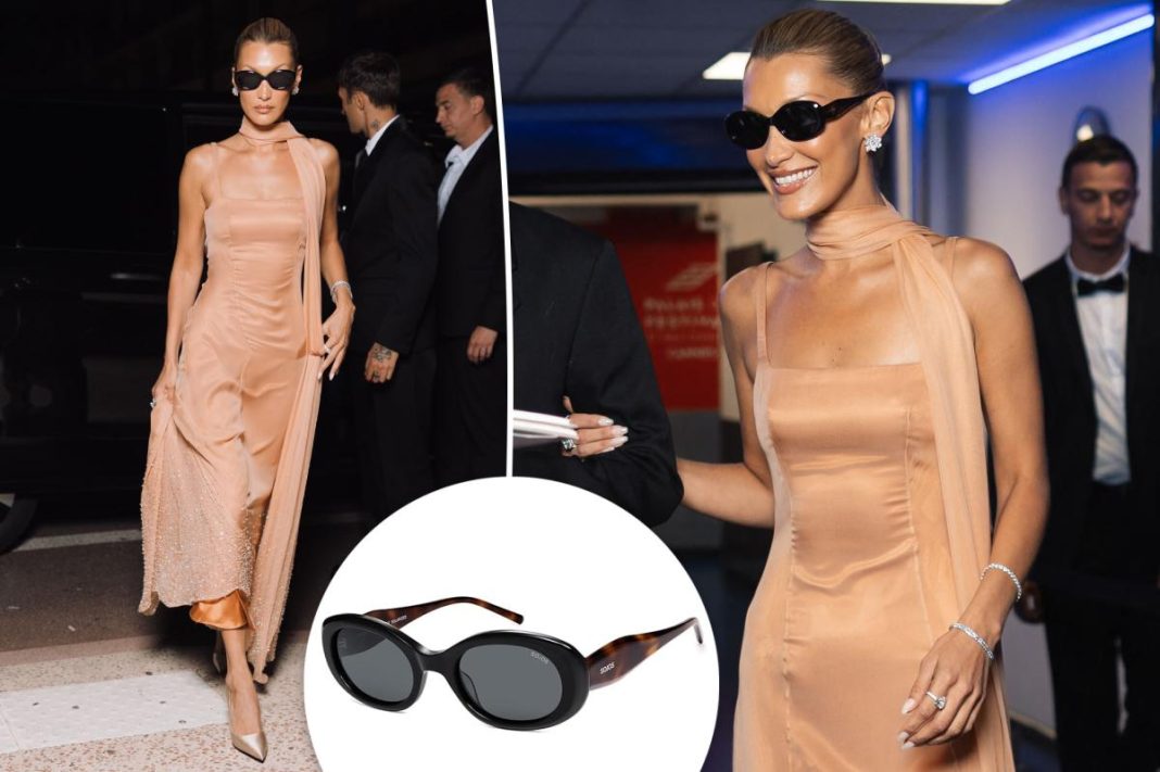 Bella Hadid paired a Prada gown with these $50 Amazon sunglasses at Cannes