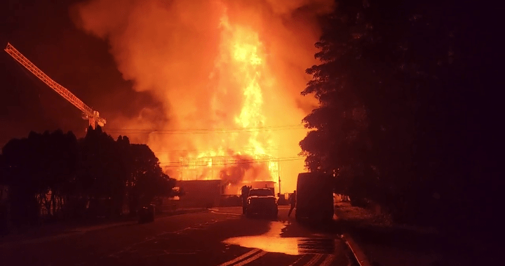 Massive fire in Penticton as long-term care home under construction ignites