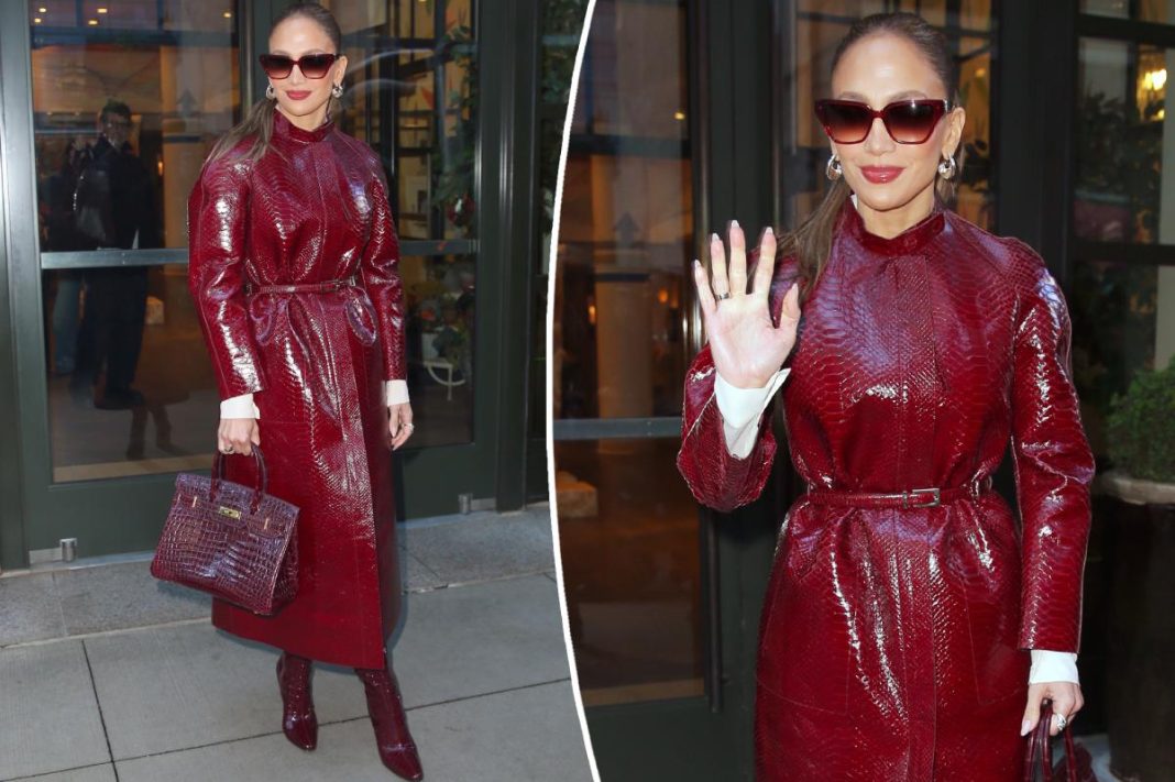Jennifer Lopez covers herself head-to-toe in $60K worth of red leather
