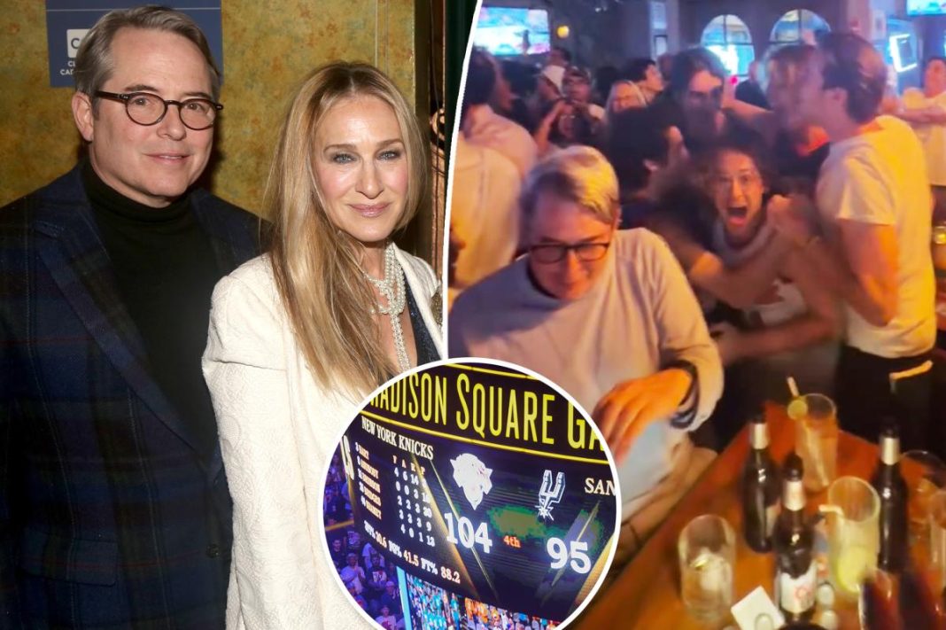 Sarah Jessica Parker and Matthew Broderick celebrate Knicks win with their kids at NYC bar in wild scene