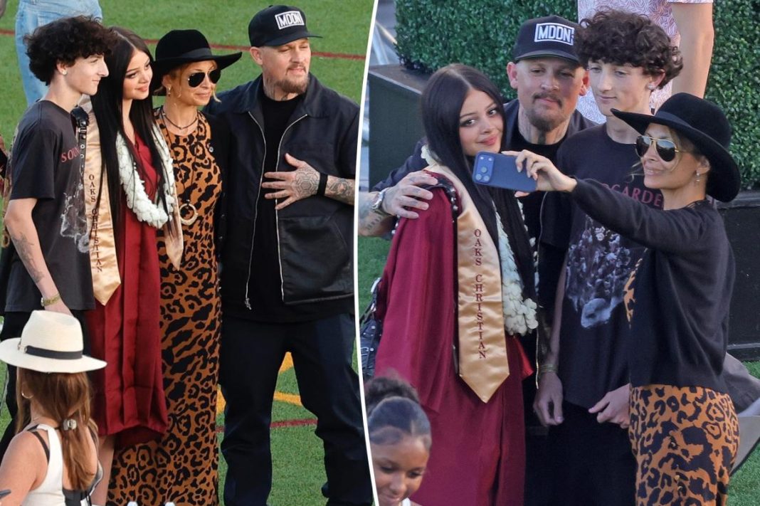 Nicole Richie and Benji Madden celebrate daughter Kate’s high school graduation with rarely seen son Sparrow