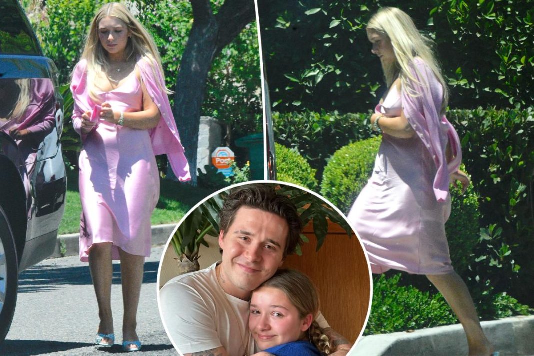 Harper Beckham goes to Brooklyn’s LA mansion in desperate attempt to heal rift — but leaves seconds later without seeing him