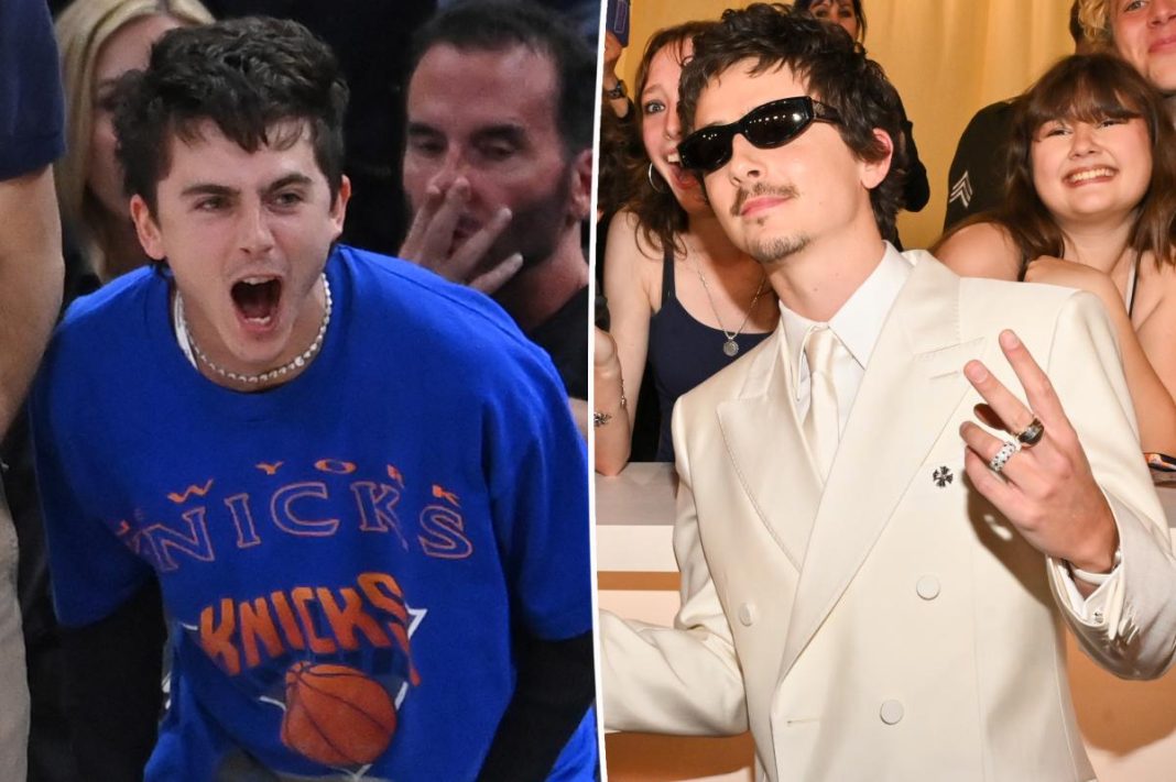 Timothée Chalamet shades the Oscars while celebrating Knicks’ historic NBA championship