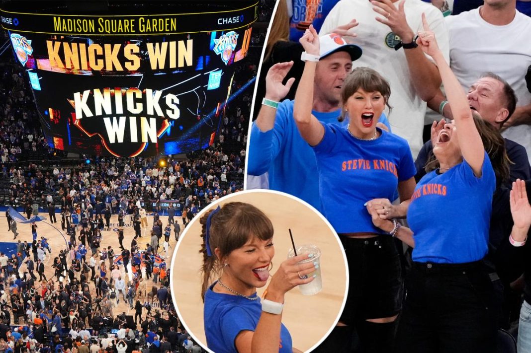 Taylor Swift celebrates epic Knicks win during Game 4 of NBA Finals