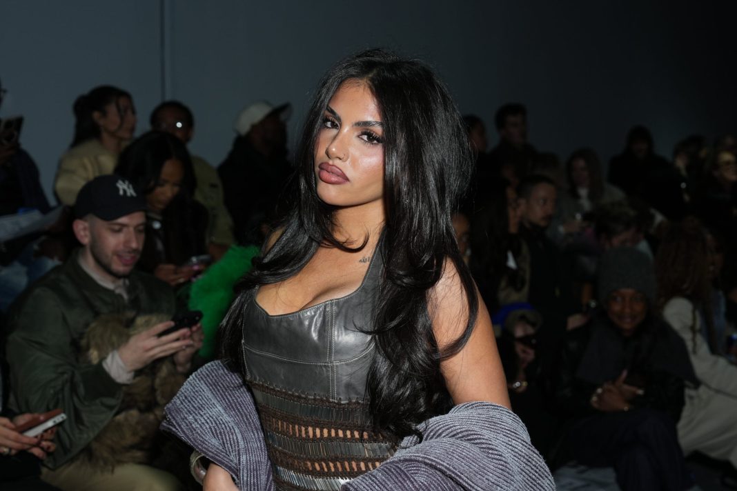 Huda Mustafa attends the Jane Wade fashion show during New York Fashion Week on February 11, 2026 in New York City.