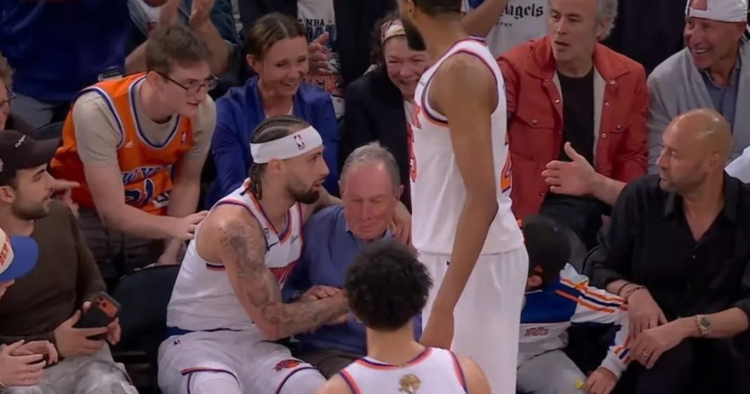 Knicks Player Nearly Knocks Out Former Mayor Bloomberg at NBA Finals