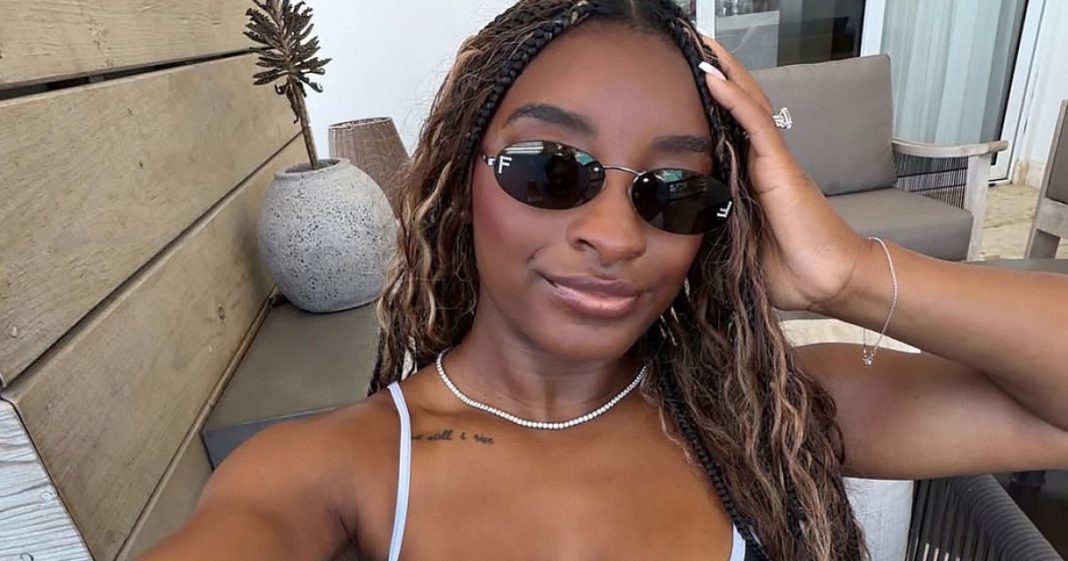 Simone Biles Shows Off 'And Still I Rise' Tattoo in Bikini After Health Scare
